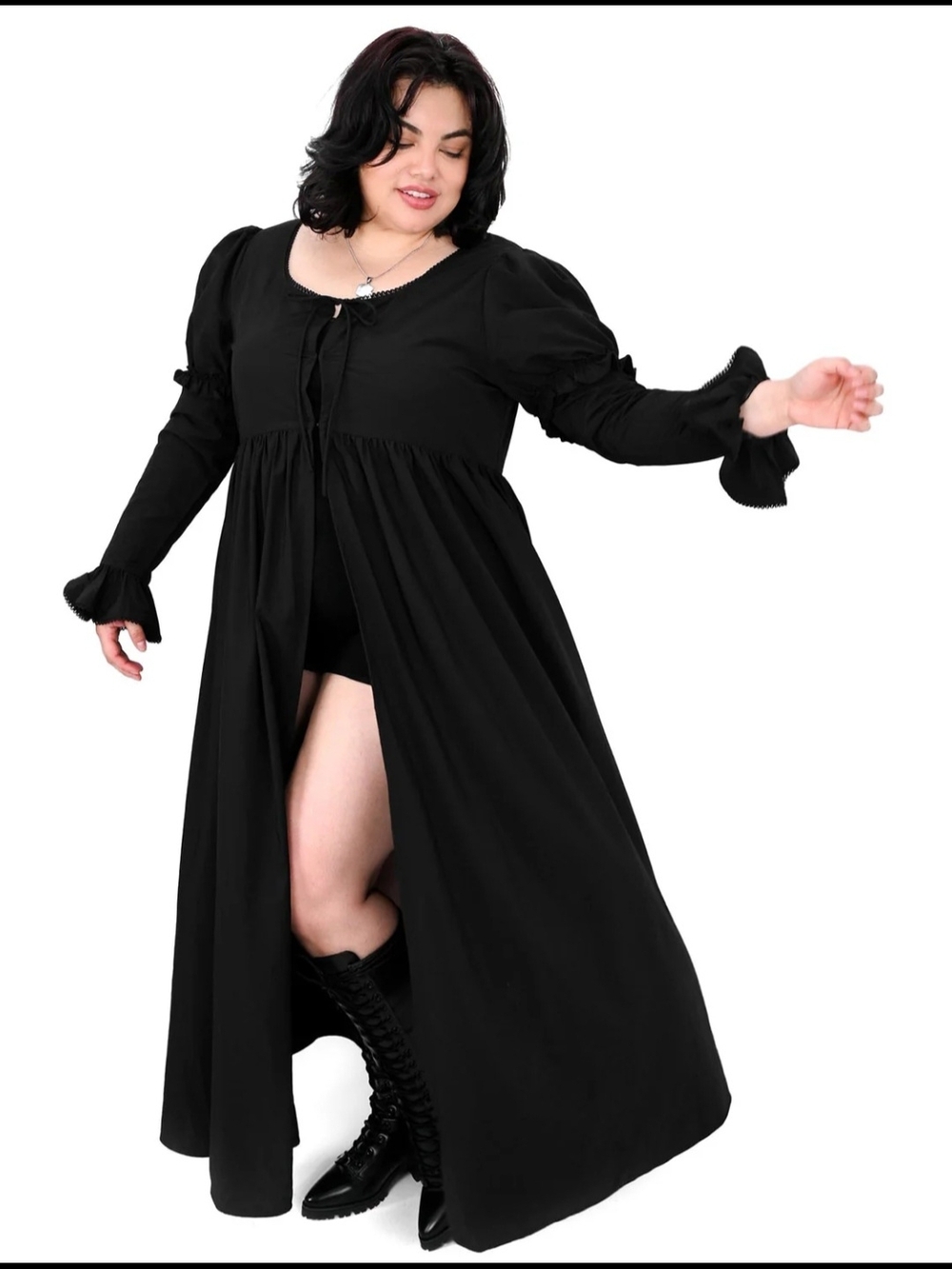 Foxblood ELLEN PUFF SLEEVE DUSTER - Picture 2 of 5